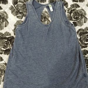 Denim blue distressed tank